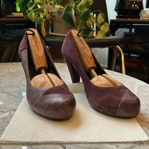 Na⭐️Na suede and leather purple heels